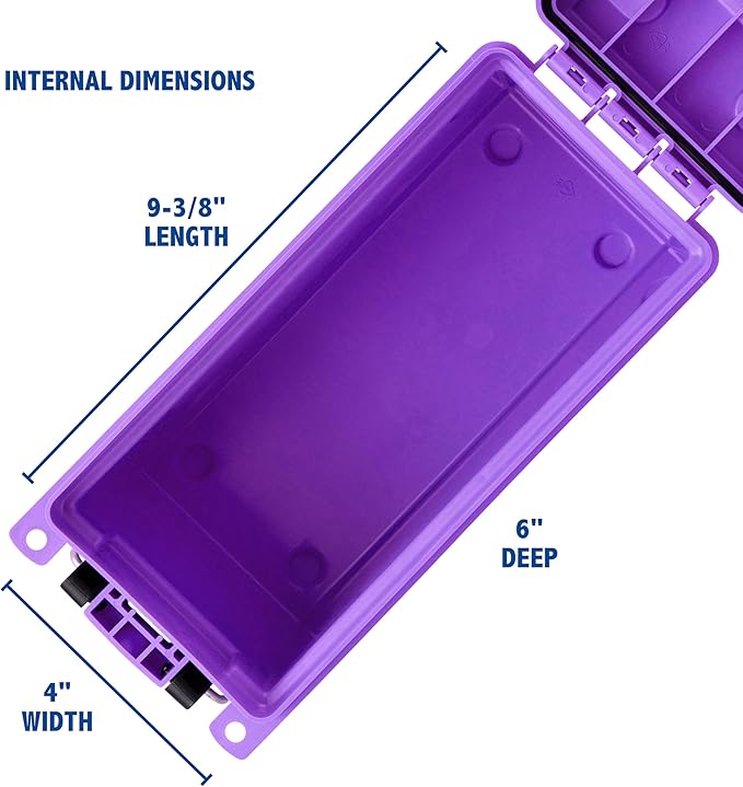 Sheffield 12632 Ammo Storage Box, Stackable .30 Cal Field Boxes, Water and Dust Resistant, Lockable Storage Box with Handle, Secures Hunting Gear, Supplies, and Bullets, Made in USA, Purple, 1-Pack