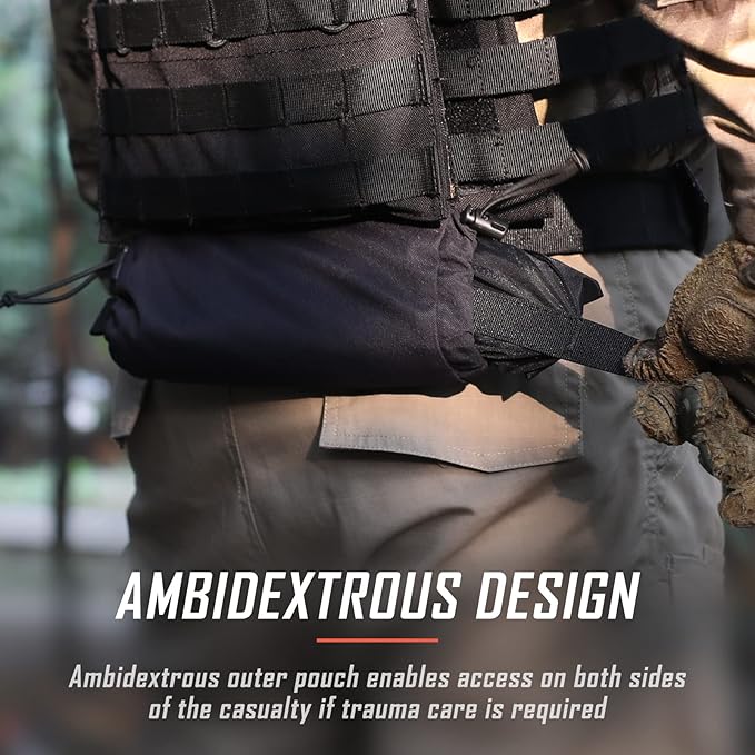 WYNEX Tactical First Aid Drop Dump Pouch, Medical Trauma Roll Up Drop Pouch EMT IFAK Sub Abdominal Carrying Bag with Hook-N-Loop for Chest Rig Vest