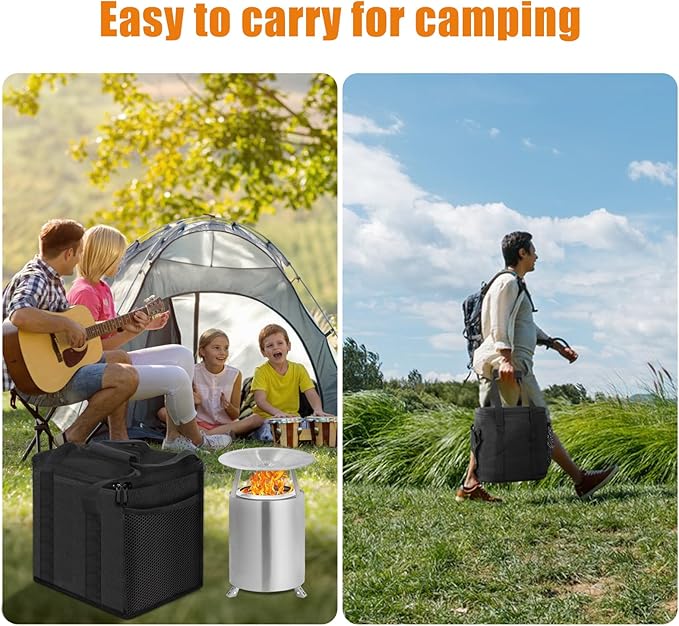 12'' Fire Pit Bag for Solo Stove Mesa XL & Accessories, Carry Bag for Solo Stove Mesa XL & Heat Deflector, Portable Fire Pit Storage Case for Travel & Camping,3-Layer 600D Oxford Cloth,Waterproof