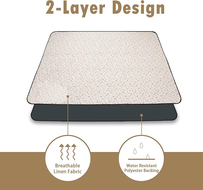 Picnic Blankets Washable Polyester Camping Blankets Emergency Backpack Accessories with Waterproof Backing and Shoulder Strap, 57"x79"