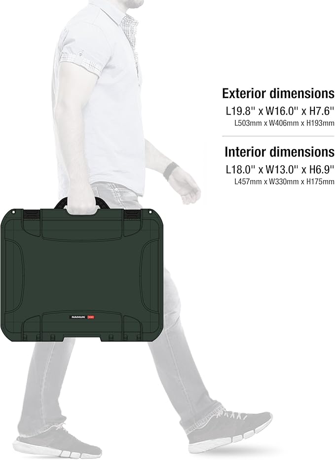 Nanuk 930 Waterproof Hard Case with Padded Dividers - Olive