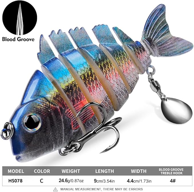 Crankbait Fishing Lure Pike Muskie Lures Lifelike Multi Jointed Swimbait Segement Hard Minnow Bait Treble Hook