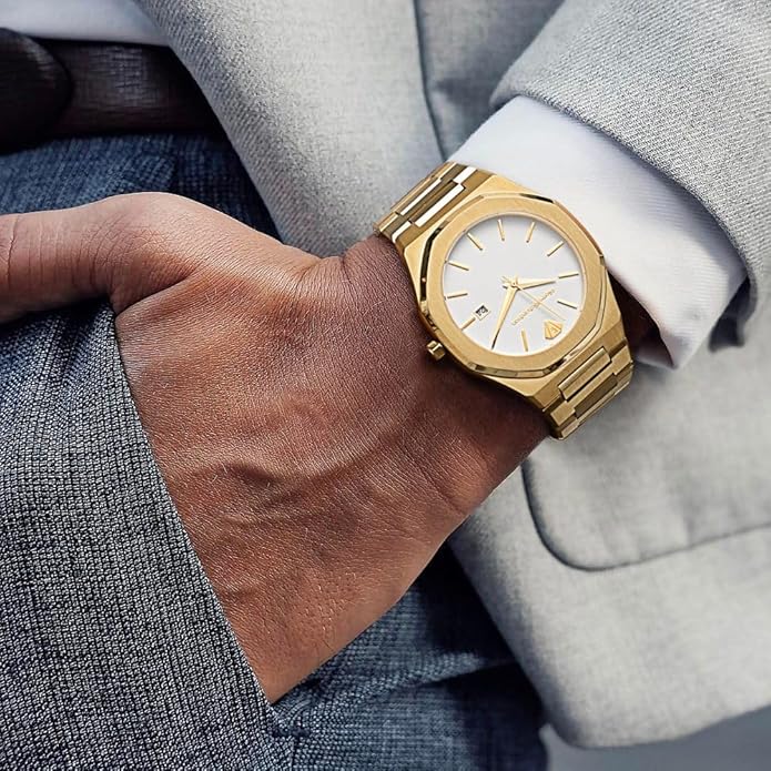 PIERRE RICHARDSON PR5428 Men’s Luxury Watch – Japanese Quartz Movement, Stainless Steel, 41mm, 5ATM Water Resistant, Scratch-Resistant Sapphire Crystal Glass – Classic Dress Watch for Men