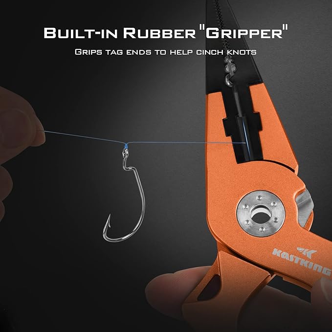 KastKing Gila 7.5-inch Fishing Pliers with Scissor Line Cutters, Aircraft Grade Aluminum Fishing Gear, Saltwater Resistant Fishing Tools, Non-Slip Rubber Handle