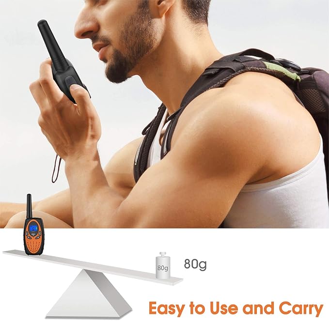 Two Way Radios for Adults, Topsung M880 FRS Walkie Talkie Long Range with VOX Belt Clip/Hands Free Walki Talki with Noise Cancelling for Women Kids Camping Hiking Cruise Ship (Orange 2 in 1)