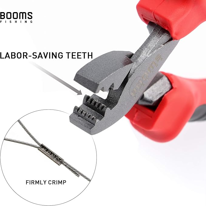 Booms Fishing CP2 Fishing Crimping Tool for Single-Barrel Sleeves, with 300pcs Sleeves