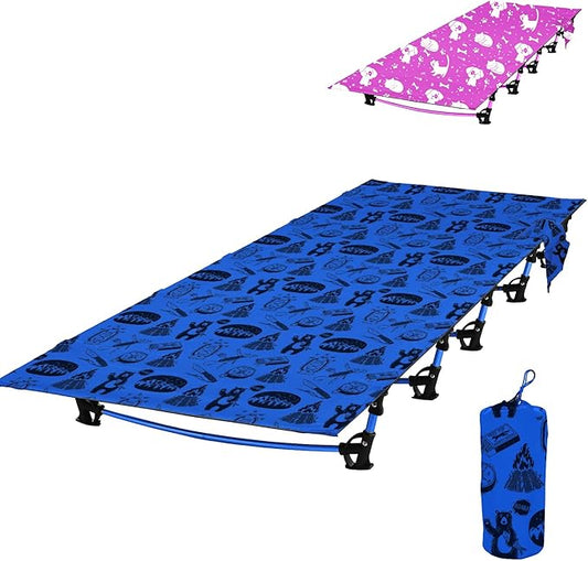 Kids Camping Cot and Toddler Travel Bed | Lightweight and Compact Cots for Sleeping | 5’9” x 27.5” x 5.3” – Portable Folding Cot for Toddler, Kids, Youth and Even Adults