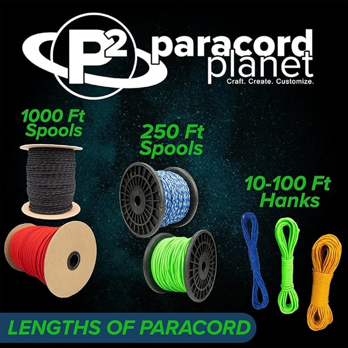 Reflective 550lb Paracord – 7 Strand Type III Nylon Parachute Cord for Hiking, Camping, and Fishing – 30+ Colors and 6 Length Options