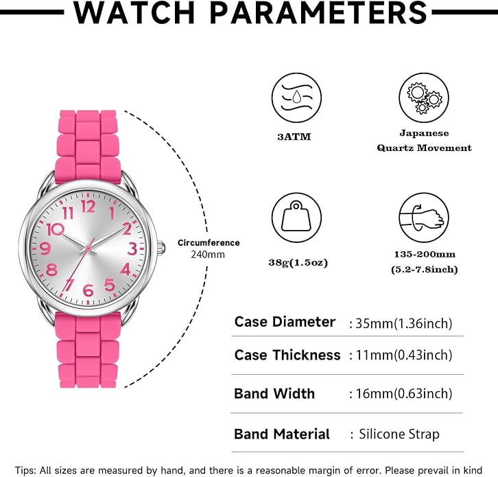 35MM Women's Watch Big Face Easy Reader Water Proof