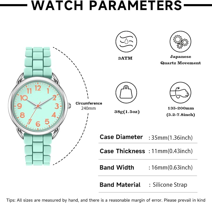 35MM Women's Watch Big Face Easy Reader Water Proof