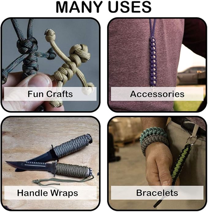 Paracord Planet – 550 Paracord Survival – U.S. Military Type III Parachute Cord – 7 Strand 4mm Diameter – Hiking, Camping, Outdoor Activities
