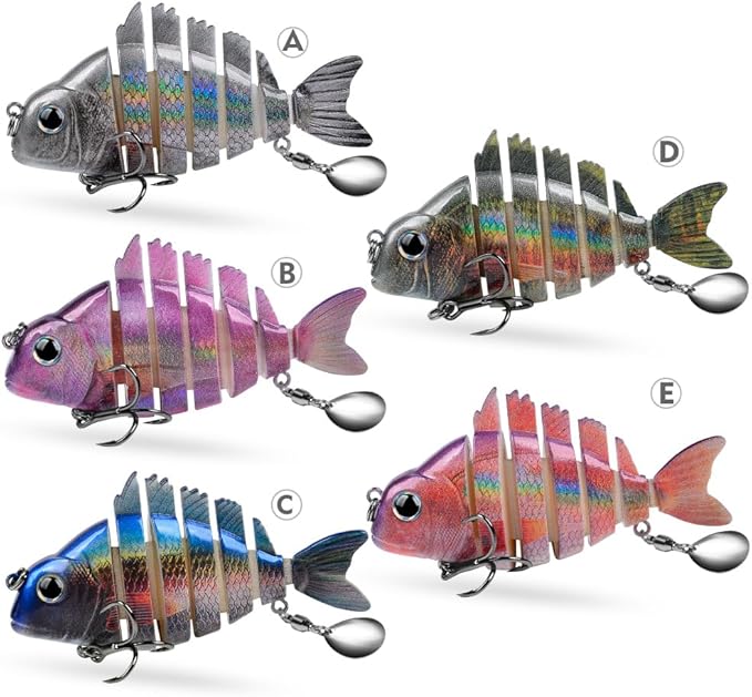 Crankbait Fishing Lure Pike Muskie Lures Lifelike Multi Jointed Swimbait Segement Hard Minnow Bait Treble Hook