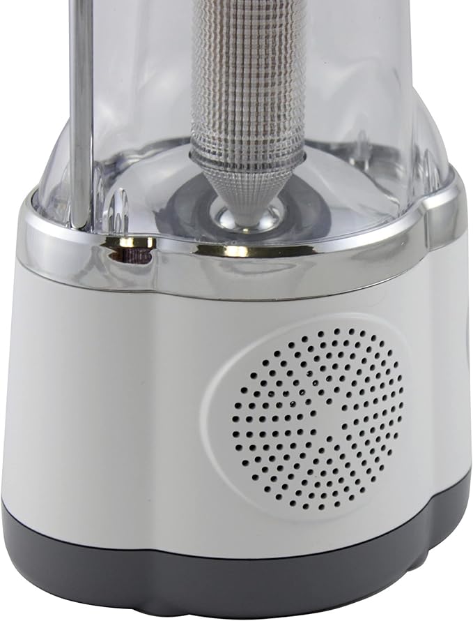 Multifunctional Radio Camping Lantern, Battery Powered, LED Lantern, Tent Light, Perfect Lantern Flashlight for Hurricane, Emergency, Survival Kits, Hiking, Fishing, Home Decor , White, 10"x6"x6"