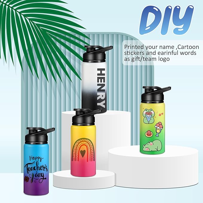 10 Pcs Reusable Aluminum Water Bottles Bulk Multicolor Outdoor Sports Water Bottles for Travel Gym Cycling Camping, Snap Lid