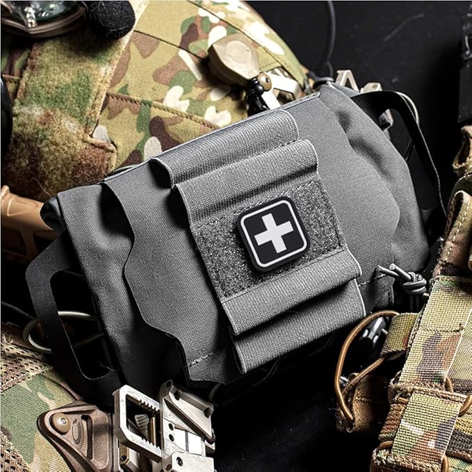 Tactical Medical Molle First Aid Pouch Two Piece System Micro Med kit Emergency Hunting Bag(Medium Size)