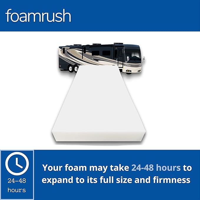 FoamRush 6-Inch Truck (32" x 29") High Density Foam RV Mattress Replacement, Medium Firm, Pressure Relief, Travel Camper Trailer Truck, Made in USA, CertiPUR-US Certified, Cover Not Included