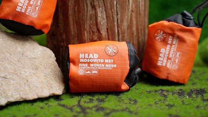 Hestya 4 Pack Mosquito Face Mesh Net Protecting Net for Outdoor Hiking Camping Climbing Mosquito Fly Insects Preventing (Black, Beige)