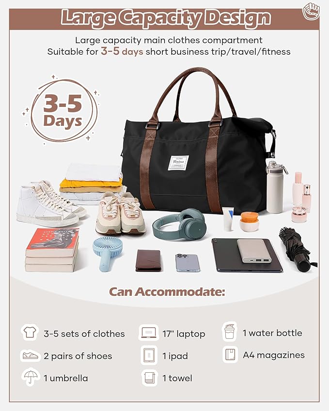 Gym Bag Womens,Travel Duffel Carry on Bag Sport Tote Bag Weekend Overnight Bag