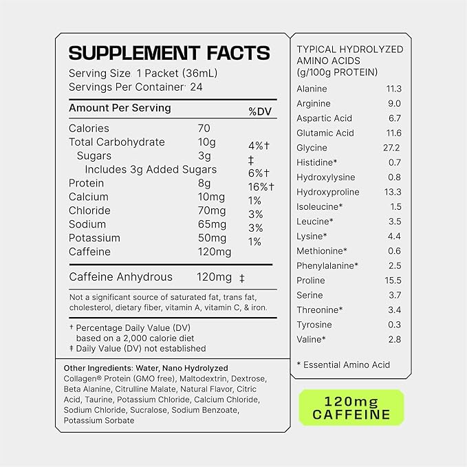 Frog Fuel Ultra Energized Pre Workout Shot & Energy Gel, 120mg Caffeine, 1500mg Beta Alanine, Electrolytes 8g Protein Nano-Hydrolyzed Grass Fed Collagen, 10g Carbs, Berry, 1.2 oz Packets, 24 Pack