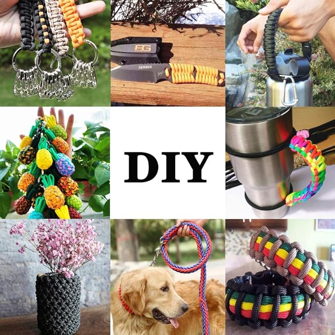 MONOBIN Paracord Combo Kit - 36 Colors, Multifunction Ropes & Accessories for Crafts