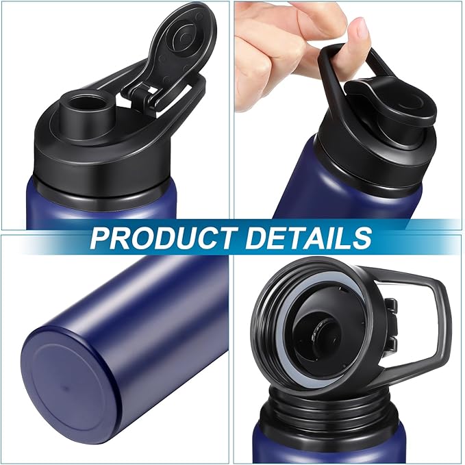 10 Pieces 13.5oz Reusable Aluminum Water Bottles Bulk Multicolor Outdoor Sports Water Bottles for Travel, Gym, Hiking, Cycling, Camping, Fishing, Snap Lid (Blue)