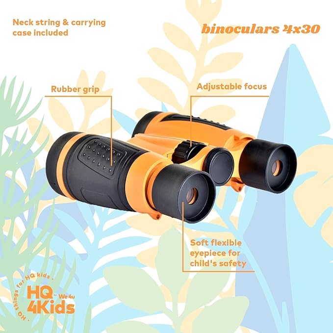 Outdoor Adventure Kit for Kids: Binoculars, Compass, Magnifying Glass & Flashlight. 3-12 Year Old Boys & Girls
