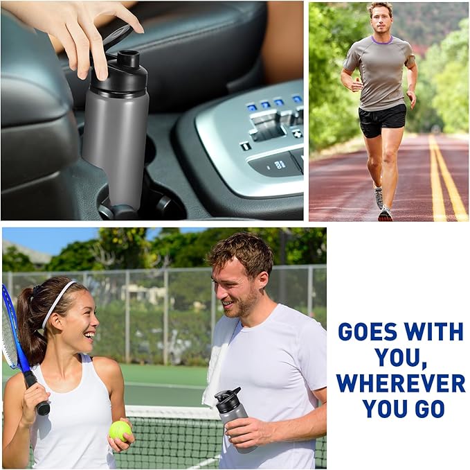 10 Pieces 13.5 oz Reusable Aluminum Water Bottles Bulk Outdoor Sports Water Bottles Multipack Travel Bottles for Gym, Hiking, Cycling, Camping, Fishing, Snap Lid(Gray)