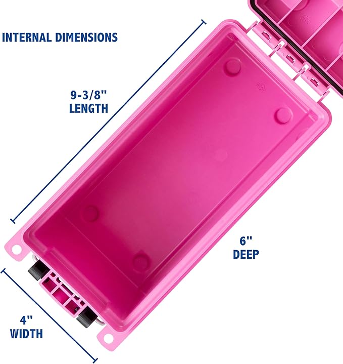 Sheffield 12631 Ammo Storage Box, Stackable .30 Cal Field Boxes, Water and Dust Resistant, Lockable Storage Box with Handle, Secures Hunting Gear, Supplies, and Bullets, Made in USA, Pink, 1-Pack
