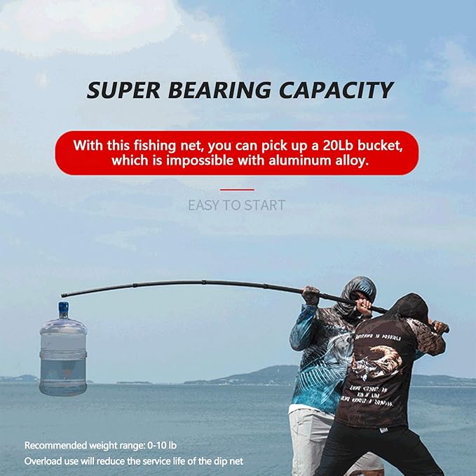 9ft/11.15ft Extra Long Fishing Net with Telescoping Handle, Carbon Fiber Extendable Landing Net, Dip Net for Fishing, Crab nets for Crabbing, Rubber Coated Netting, Holds up to 20lbs