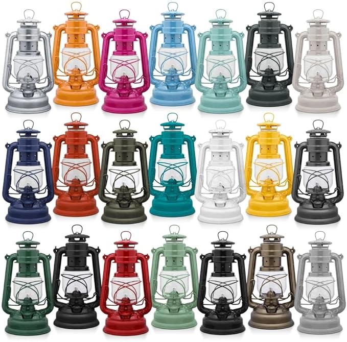 Outdoor Kerosene Fuel Lantern, German Made Weather Resistant Baby Special 276 Galvanized Hurricane Lamp for Camping or Patio, 10 Inches, Yellow