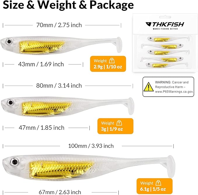 QualyQualy Soft Plastic Swimbait Paddle Tail Shad Lure Soft Bass Shad Bait Minnow Paddle Tail Swim Bait for Bass Trout Walleye Crappie - 2.75in, 3.14in, 3.94in, 5in
