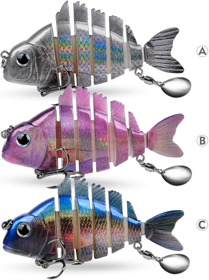 Crankbait Fishing Lure Pike Muskie Lures Lifelike Multi Jointed Swimbait Segement Hard Minnow Bait Treble Hook