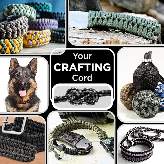 TECEUM Heavy Duty Rope 1000 – 1000ft / 200ft / 100ft / 50ft – 40+ Colors – Utility Rope for Survival & Camping Gear – Nylon String, Camping Rope, para Cord, Utility Nylon Rope, Tent Cord