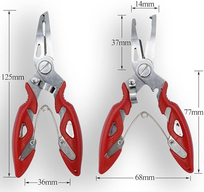 Pack of 201pcs Fishing Stainless Steel Split Rings 5 Sizes and Plier Set, Split Ring Capable of withstanding Large tensile Force and Fishing Plier Tool Kit for Saltwater Fishing Lure Connectors…