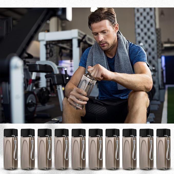 Mifoci 30 Pcs Water Bottle Bulk 17 oz Plastic Sports Water Bottles for Kids Adults Reusable Leak Proof Portable Drink Container Large for School Classroom Travel Camping Fitness Office(Black)