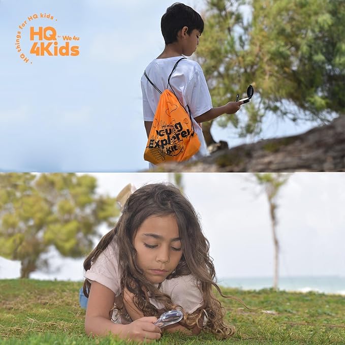 Outdoor Adventure Kit for Kids: Binoculars, Compass, Magnifying Glass & Flashlight. 3-12 Year Old Boys & Girls