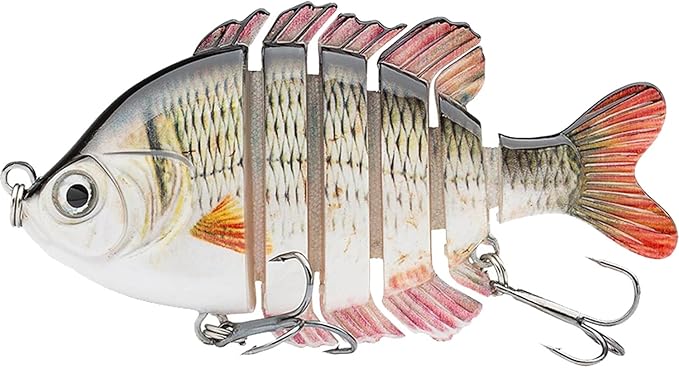 Multi Jointed Fishing Lures Glide Bait Panfish Bluegill Swimbaits Hard Topwater Bass Lures Saltwater Freshwater 3.5in/0.85oz
