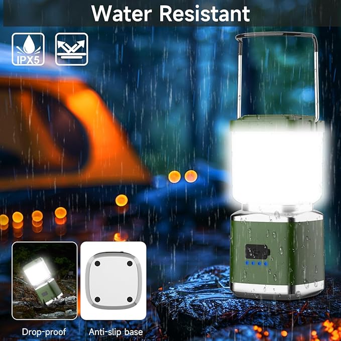 LED Camping Lantern, 1000 Lumens Camping Lantern Rechargeable with 4 Light Modes, Waterproof, Camping Essentials, Mini Lantern Flashlight for Camping, Hurricane, Emergency, Hiking, Power Outages, 2pc