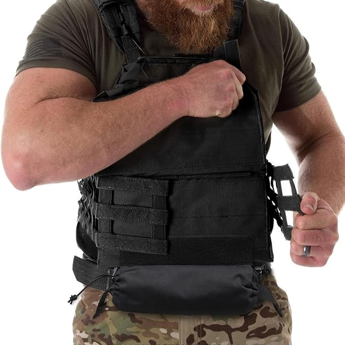 WYNEX Tactical First Aid Drop Dump Pouch, Medical Trauma Roll Up Drop Pouch EMT IFAK Sub Abdominal Carrying Bag with Hook-N-Loop for Chest Rig Vest