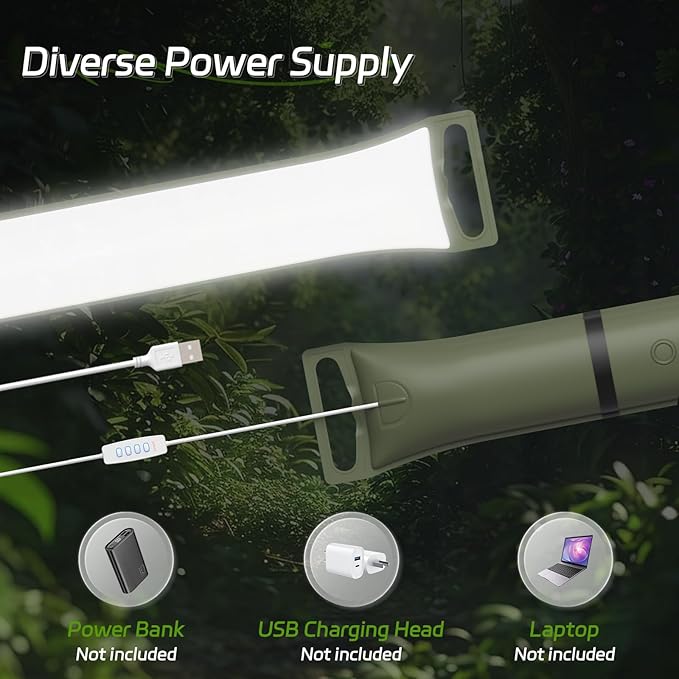 SELORSS Portable Inflatable Folding Outdoor Camping Light, IP66 Waterproof Standard with USB Plug for camping, hiking, traveling and other outdoor environments.(Green)