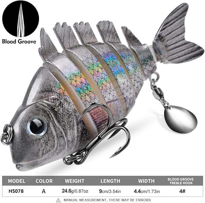Crankbait Fishing Lure Pike Muskie Lures Lifelike Multi Jointed Swimbait Segement Hard Minnow Bait Treble Hook