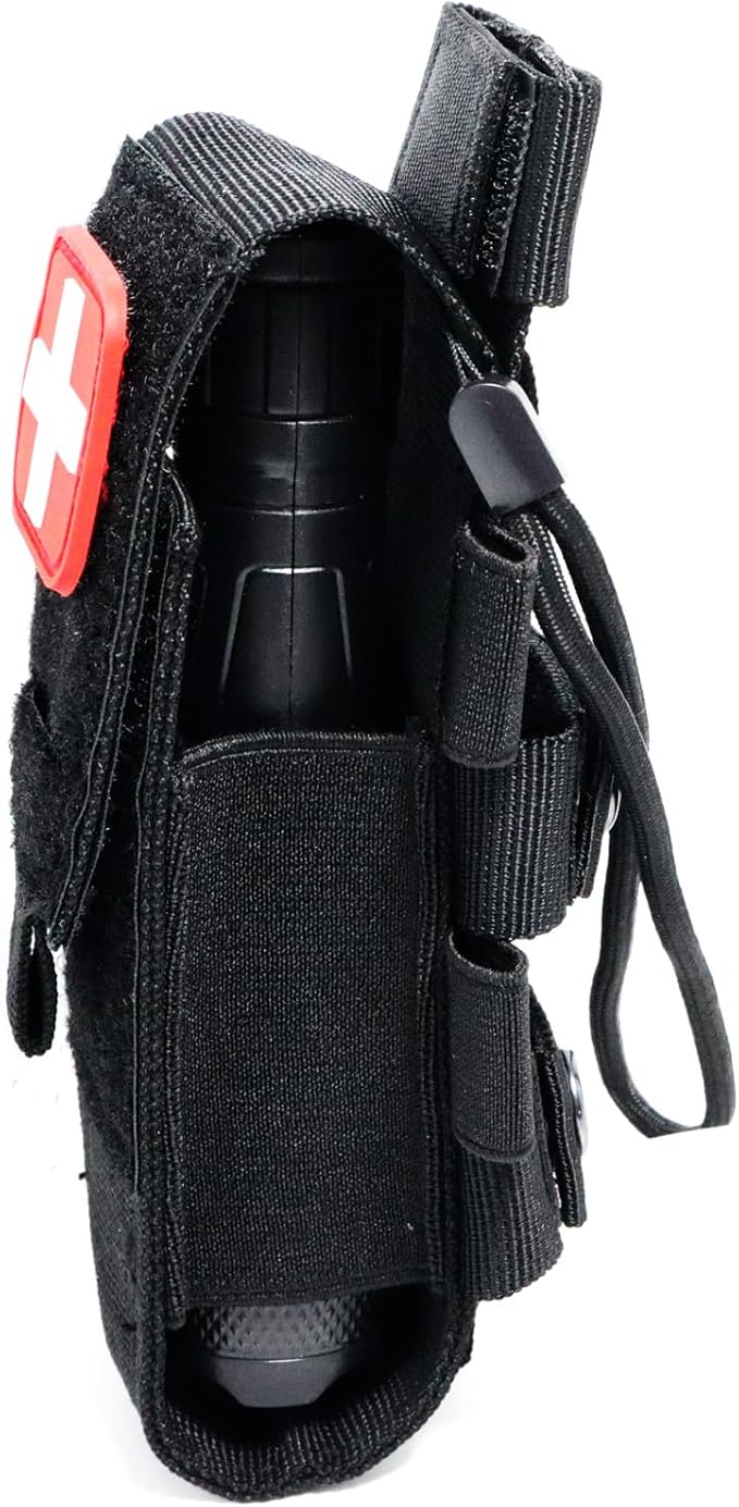Laser Cut Molle Tourniquet Holder Pouch Tactical First Aid Kit Trauma Medical Shear Pouch Pen&Flashlight Holder IFAK TP Duty Belt Loop