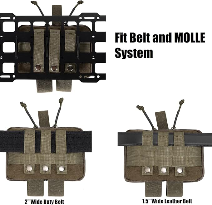 Medical Pouch for Tactical/Duty Belt MOLLE Vest/Pack EMT First Aid Pouch IFAK Utility Pouch Trauma Kit Organizer w/Tourniquet Holder