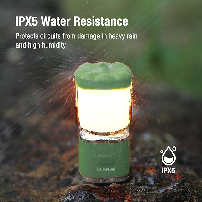 KLARUS CL8 Small Camping Lantern & Light, Pumpkin Pocket Rechargeable Camping Flash Light Tent Light, Hanging Hook, USB-C Port, IPX5 Waterproof
