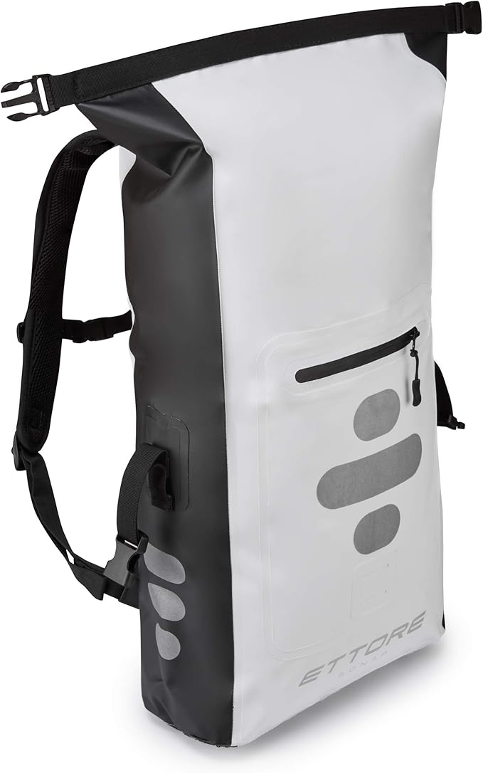 Ettore Cycling Rucksack 100% Waterproof Dry Bag - Black/White - Sonar