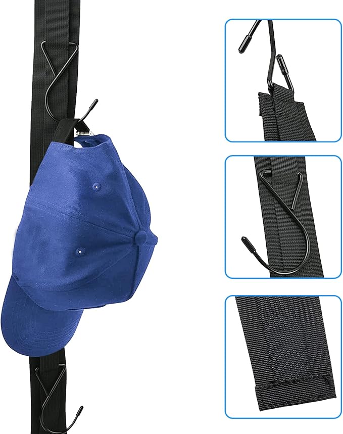 Hockey Hanger Portable Hanging Dryig Rack Hockey Gifts for Home and Outdoor Using in Ice Hockey Skating Football Camping Fishing 5 Hooks (Black)
