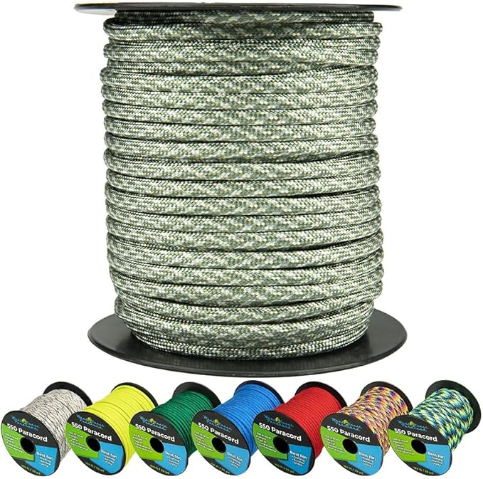 West Coast Paracord 550lb Paracord Spools – 7 Strand Type III Tactical Parachute Cord for Hiking, Camping, and Fishing – ACU Digital Foliage (1,000 ft)