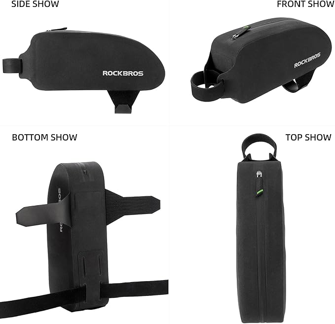 ROCKBROS Bike Top Tube Bag Bicycle Front Frame Bag Waterproof Bike Pouch Pack Bike Phone Bag Cycling Accessories Pouch for Mountain Road Bike Large Upgrade