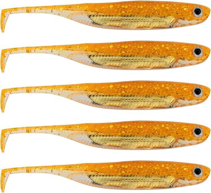 QualyQualy Soft Plastic Swimbait Paddle Tail Shad Lure Soft Bass Shad Bait Minnow Paddle Tail Swim Bait for Bass Trout Walleye Crappie - 2.75in, 3.14in, 3.94in, 5in