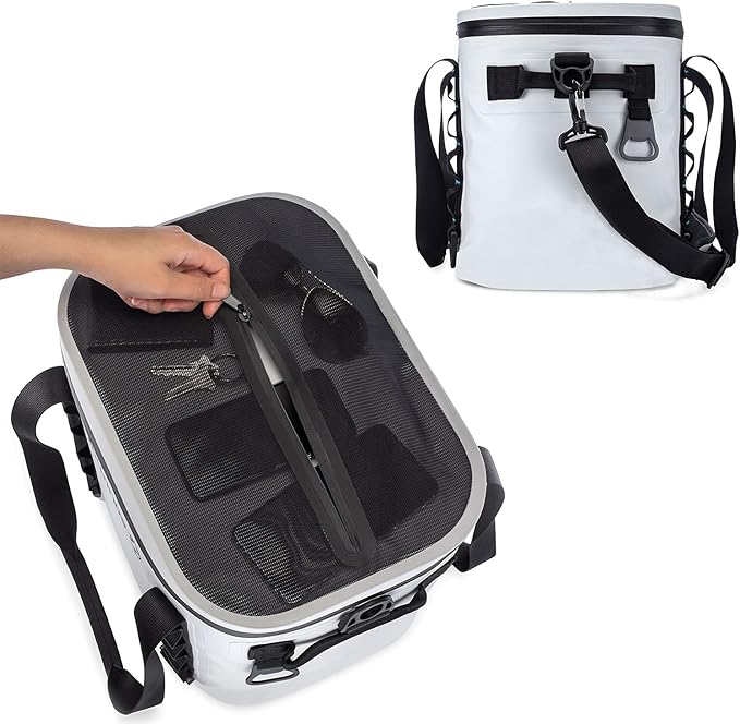 Earth Pak Heavy Duty Waterproof 20-Can Soft Cooler Bag for Camping, Kayaking, Beach Trips - Mesh Bag Insert Included